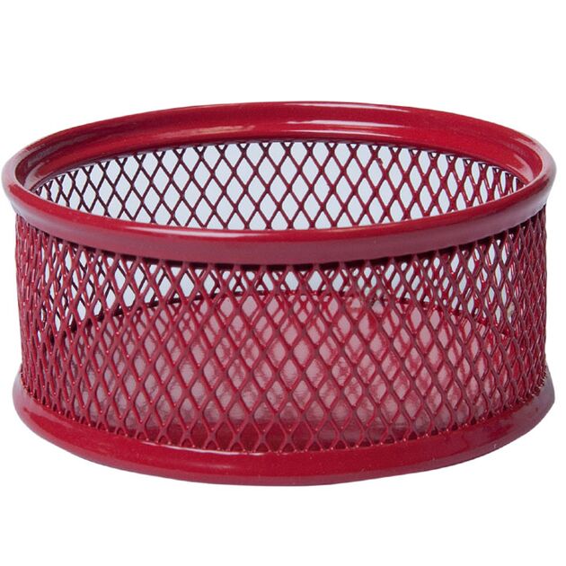 Підставка для скріпок, металева, червона  d80x38мм (Im-off), фото  | SNABZHENIE.com.ua