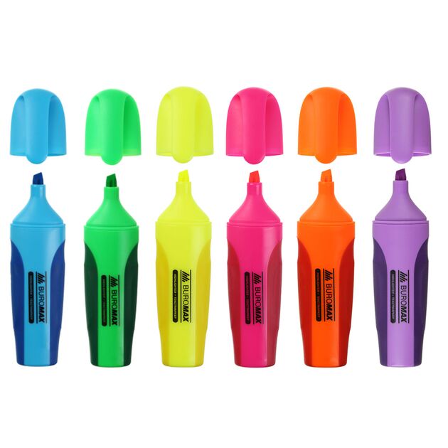 Набір з 6х текст-маркерів NEON, 2-4 мм, з гум.вставками  Набір (Im-off), фото  | SNABZHENIE.com.ua