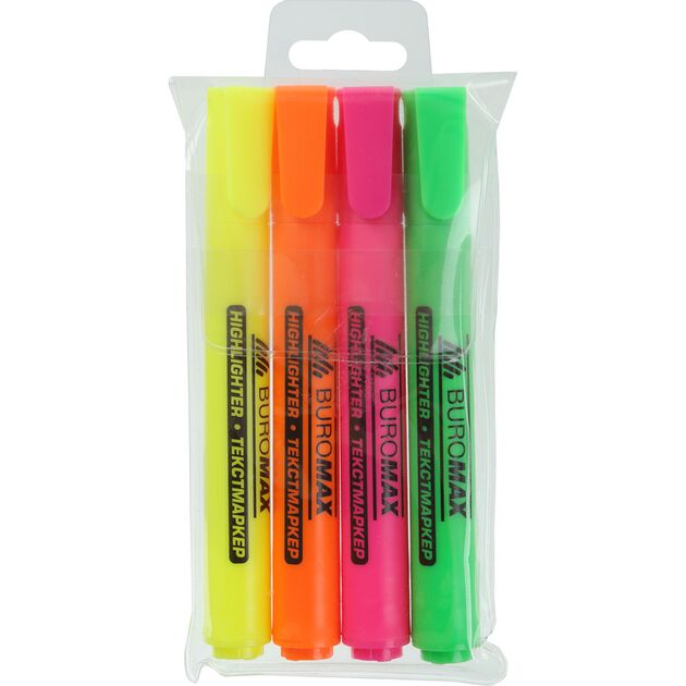 Набір із 4-х текст-маркерів, круглі, NEON, 1-4,6 мм  Текстовиділювач (Im-off), фото  | SNABZHENIE.com.ua