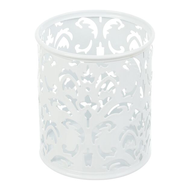 Підставка для ручок кругла, BAROCCO, металевий, біла  Метал (Im-off), фото  | SNABZHENIE.com.ua