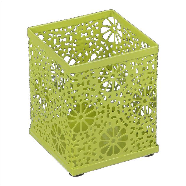 Підставка для ручок квадратна, SPRING, PASTEL, металева, салатова  Метал (Im-off), фото  | SNABZHENIE.com.ua