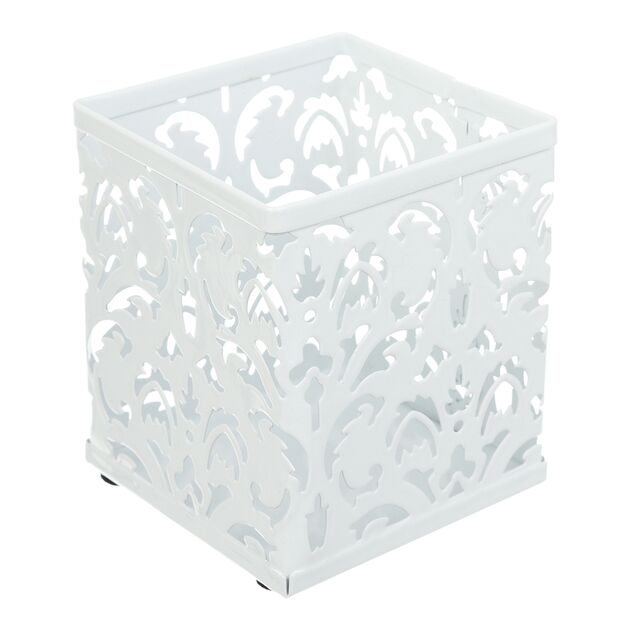 Підставка для ручок квадратна, BAROCCO, металевий, біла  Метал (Im-off), фото  | SNABZHENIE.com.ua