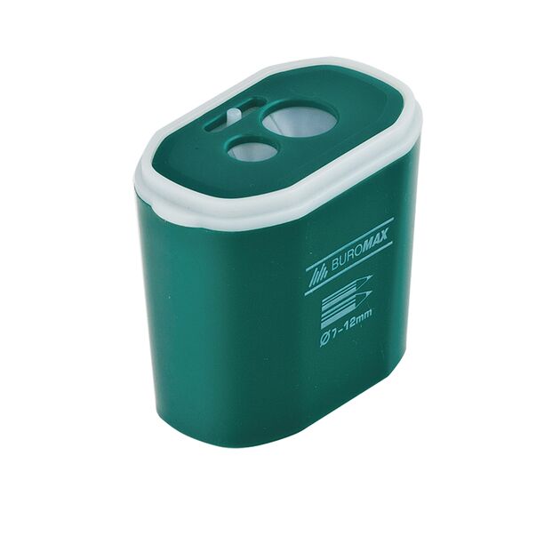 Чинка прямокутна, DRUM, 2 отв., з контейнером, пласт. корпус, кольори асорті  2 (Im-off), фото  | SNABZHENIE.com.ua