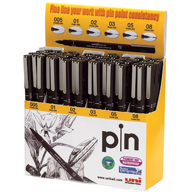 Дисплей з 60 лайнерами PiN fine line, чорний  лайнер (Im-off), фото  | SNABZHENIE.com.ua