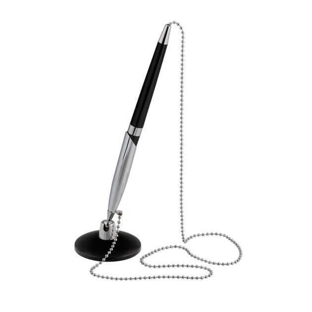 Ручка кулькова на підставці SILVER DeskPen, L2U, 0,7 мм, пласт.корпус, сині чорнила  0.7 (Im-off), фото  | SNABZHENIE.com.ua