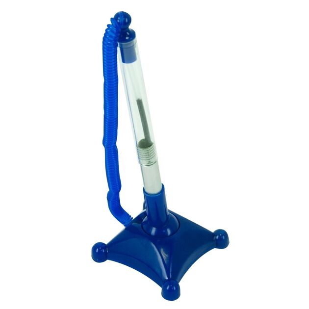 Ручка кулькова на підставці CLEAR DeskPen, L2U, 0,7 мм, пласт.корпус, сині чорнила  0.7 (Im-off), фото  | SNABZHENIE.com.ua