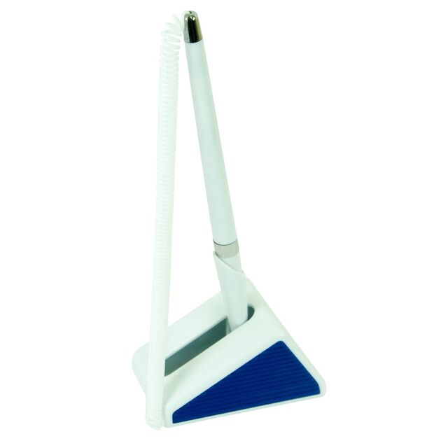 Ручка кулькова на підставці WHITE MIX DeskPen, L2U, 0,7 мм, пласт.корпус, сині чорнила  0.7 (Im-off), фото  | SNABZHENIE.com.ua