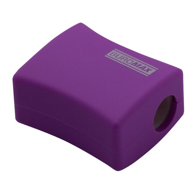 Чинка ALFA, RUBBER TOUCH, 2 отв., контейнер, пласт. корпус, 1шт., блістер  Rubber Touch. безпечне лезо. два режими заточування (Im-off), фото  | SNABZHENIE.com.ua