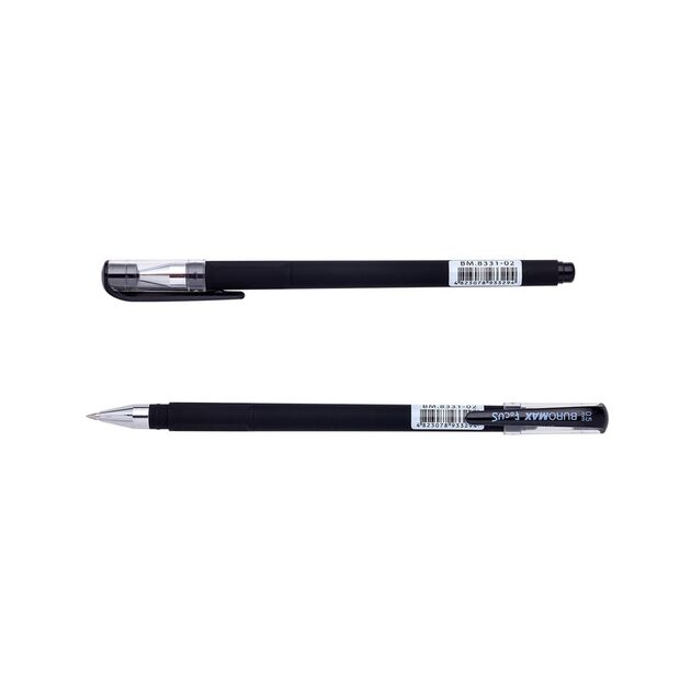 Ручка гелева FOCUS, RUBBER TOUCH, чорна  0.5 (BM.8331-02), фото  | SNABZHENIE.com.ua