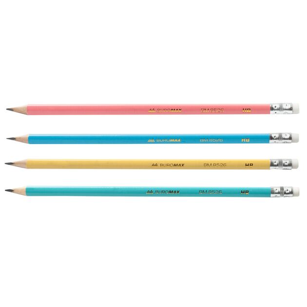 Олівець графітовий PASTEL, асорті, з гумкою  HB (BM.8526-20), фото  | SNABZHENIE.com.ua