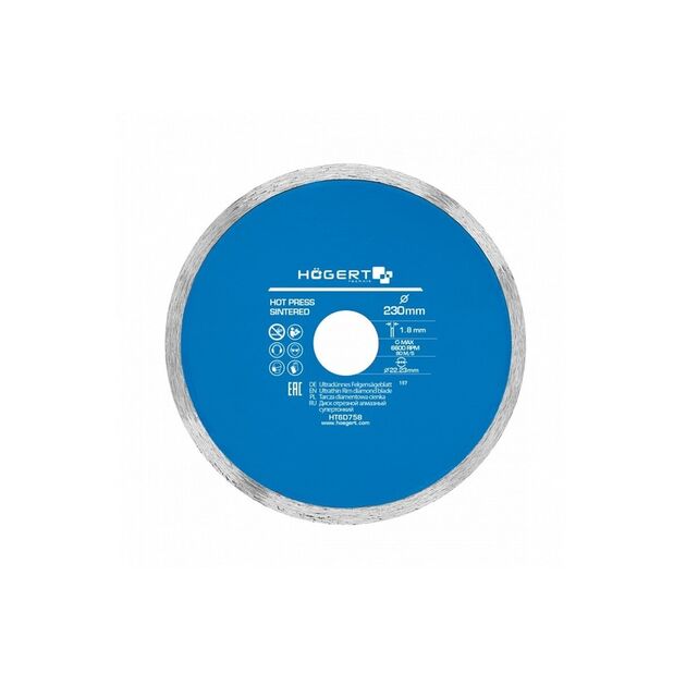 Диск алмазний супертонкий по асфальту, бетону, керамиці  230 (HT6D758), фото  | SNABZHENIE.com.ua