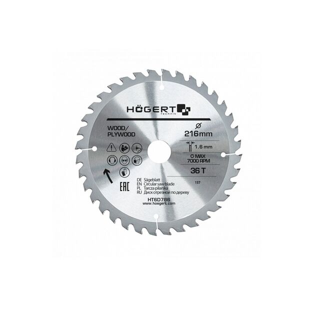 Диск пиляльний по дереву  216 (HT6D786), фото  | SNABZHENIE.com.ua