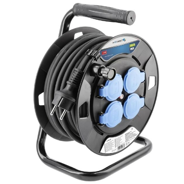 Подовжувач барабанний в гумовій ізоляції 30 м, перетин 3 x 1,5 мм  30 (HT1E721), фото  | SNABZHENIE.com.ua