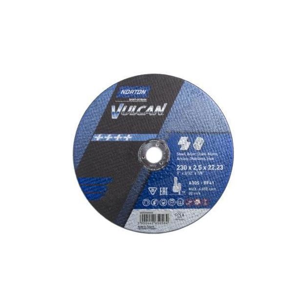Диск отрезной по металлу NORTON VULCAN 230x22,2 мм t=2,5 мм, фото  | SNABZHENIE.com.ua