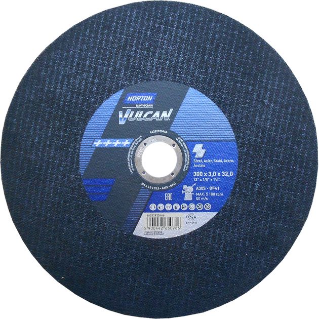 Диск отрезной по металлу NORTON VULCAN FIXED 300 х 32 мм t=3,0 мм, фото  | SNABZHENIE.com.ua