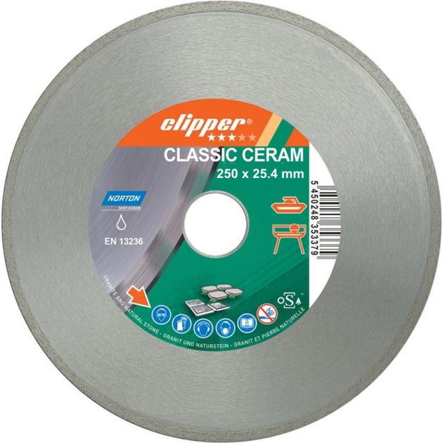 Диск алмазный для керамики NORTON CLIPPER CLA CERAM 250 мм 70V025, фото  | SNABZHENIE.com.ua