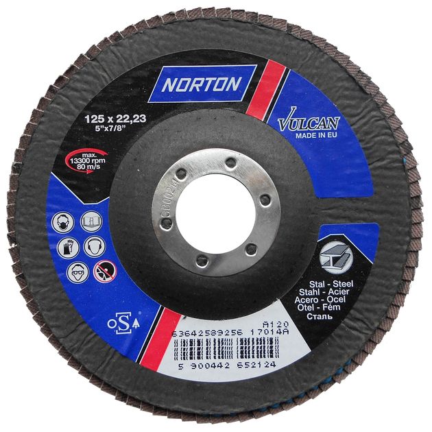 Круг шлифовальный NORTON VULCAN 125х22 мм Р120 электрокорунд, фото  | SNABZHENIE.com.ua