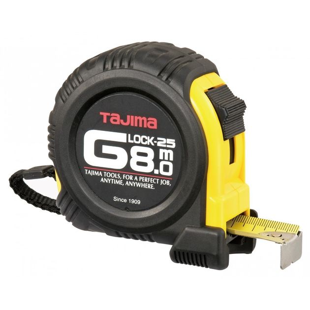 Рулетка ударопрочная TAJIMA G-LOCK, 8м*25мм (G5P80MY), фото  | SNABZHENIE.com.ua