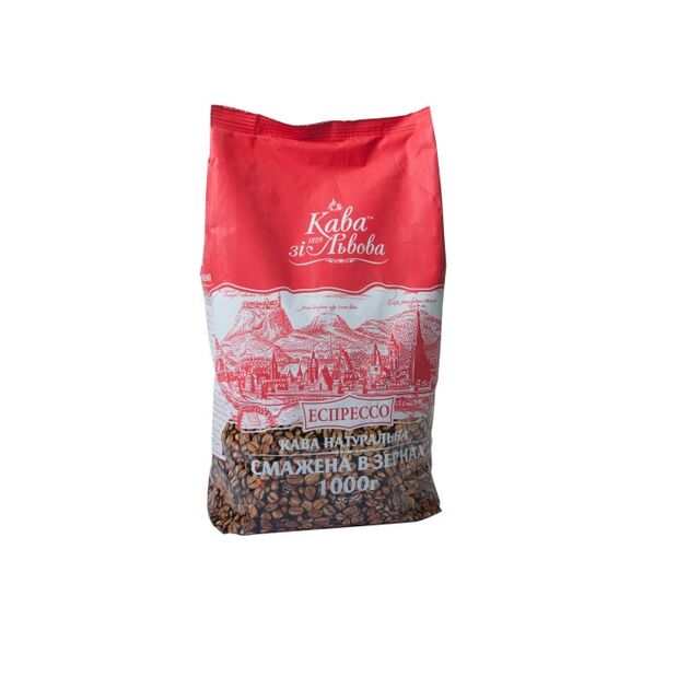 Кава в зернах "Еспрессо", 1000г , "Кава зі Львова", пакет  Кава зі Львова (14414), фото  | SNABZHENIE.com.ua