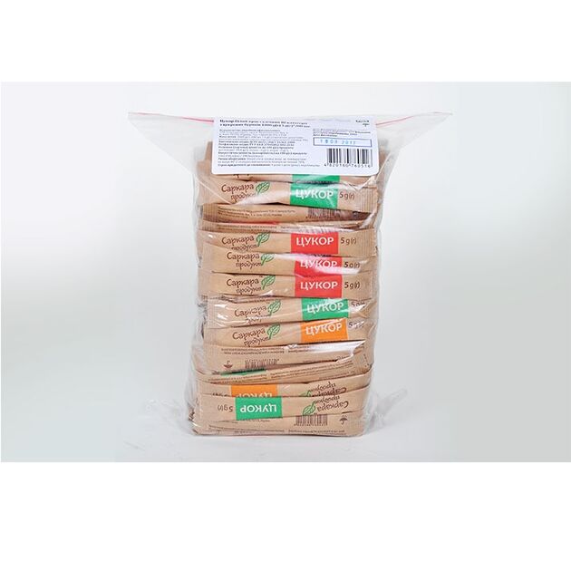 Цукор-пісок в стіках ( 5г х 200 шт,) 1,0кг, zip-пакет  пісок (Im-off), фото  | SNABZHENIE.com.ua