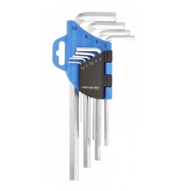 Набір ключів шестиранних довгих в пластиковому підвісі  1.5 - 10 (HT1W801), фото  | SNABZHENIE.com.ua