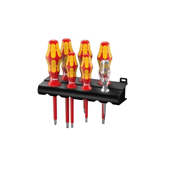 Набір викруток діалектричних Kraftform Plus Серія 100 сз індикаторм напруги, в стійці  Металева стійка (006147), фото  | SNABZHENIE.com.ua