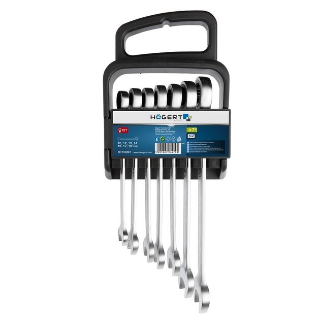 Набір комбінованих ключів з храповиком  10 - 19 (HT1R397), фото  | SNABZHENIE.com.ua