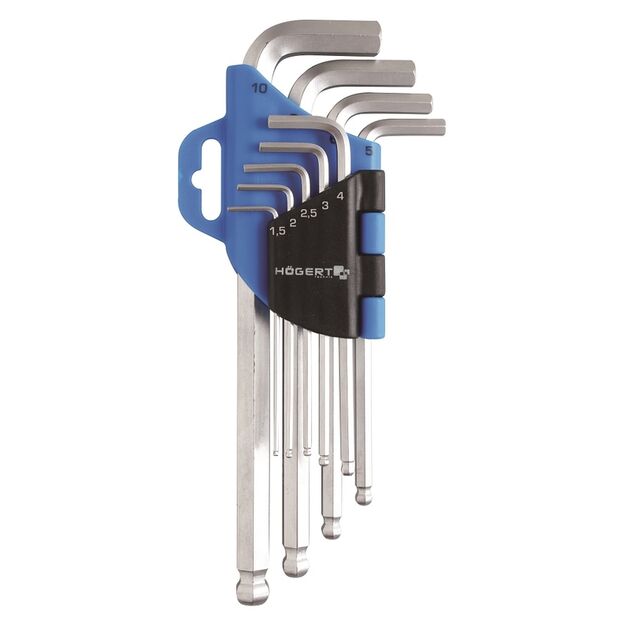 Набір шестигранних подовжених Г-подібних ключів  1.5 - 10 (HT1W804), фото  | SNABZHENIE.com.ua