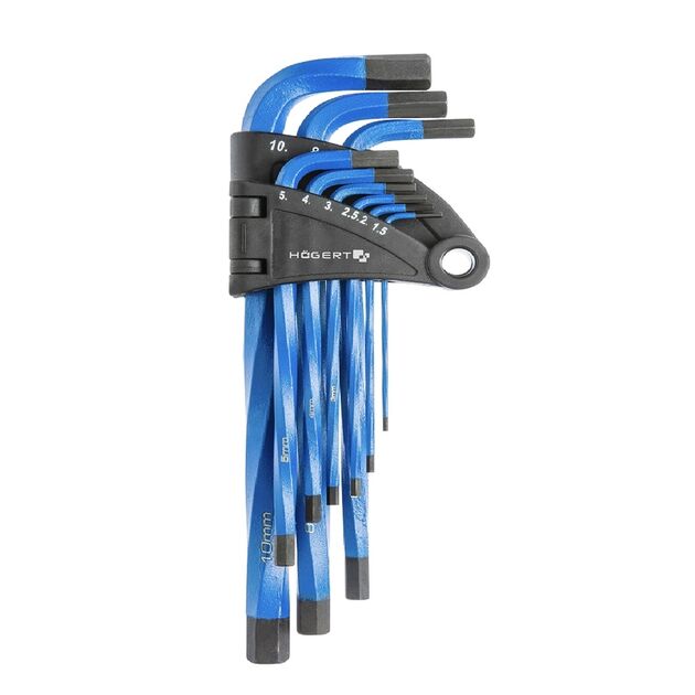 Набір шестигранних ключів подовжених зкрученних  1.5 - 10 (HT1W805), фото  | SNABZHENIE.com.ua