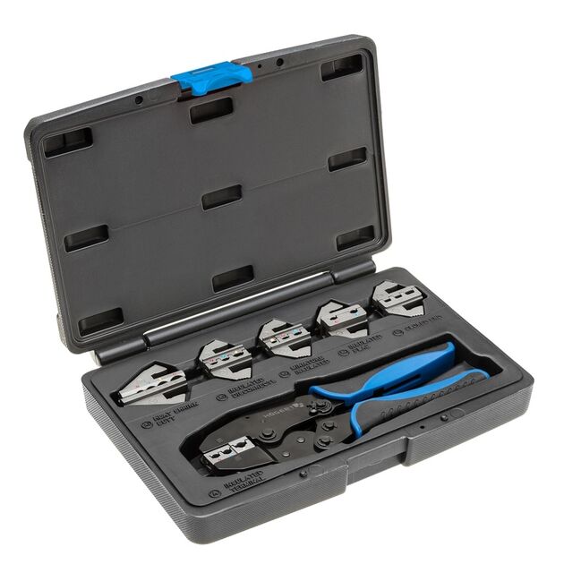 Пресс-кліщі для обжима кабелю зі змінними матрицями, 6 шт.  220 (HT1P176), фото  | SNABZHENIE.com.ua