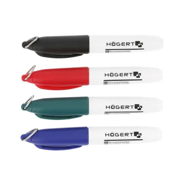 Маркер перманентний різнокольоровий (уп/80 шт.)  Чорний. червоний. зелений. синій (HT3B774), фото  | SNABZHENIE.com.ua