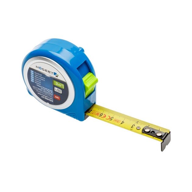 Рулетка сталева HOEGERT  3 (HT4M429), фото  | SNABZHENIE.com.ua