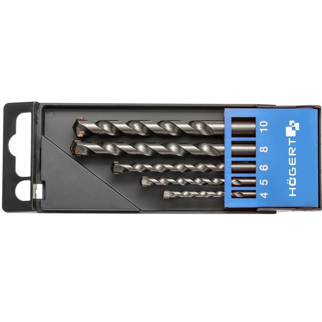 Набір свердл по бетону 5 шт.  4.5.6.8.10 (HT6D378), фото  | SNABZHENIE.com.ua
