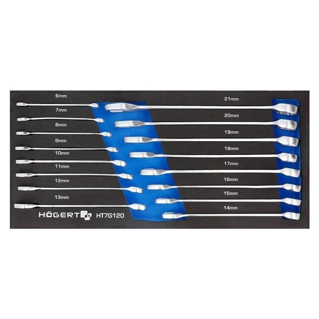 Набір ріжково - накидних ключів 16 шт., EVA  6-21 (HT7G120), фото  | SNABZHENIE.com.ua