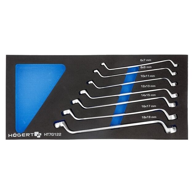 Набір гнуто-накидних ключів 7шт., EVA  6 - 19 (HT7G122), фото  | SNABZHENIE.com.ua