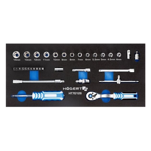 Набір інструменту з трищіткою 33 предмета, EVA  33 (HT7G126), фото  | SNABZHENIE.com.ua