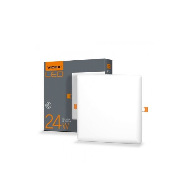 LED світильник безрамковий квадратний VIDEX 24W 4100K 220V  24 (VL-DLFS-244), фото  | SNABZHENIE.com.ua