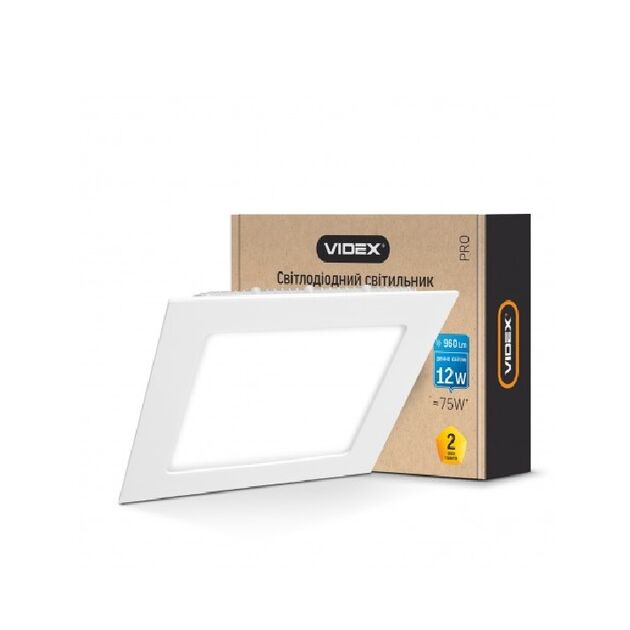 LED світильник вбудований квадрат VIDEX 12W 5000K 220V  12 (VL-DLS-125), фото  | SNABZHENIE.com.ua