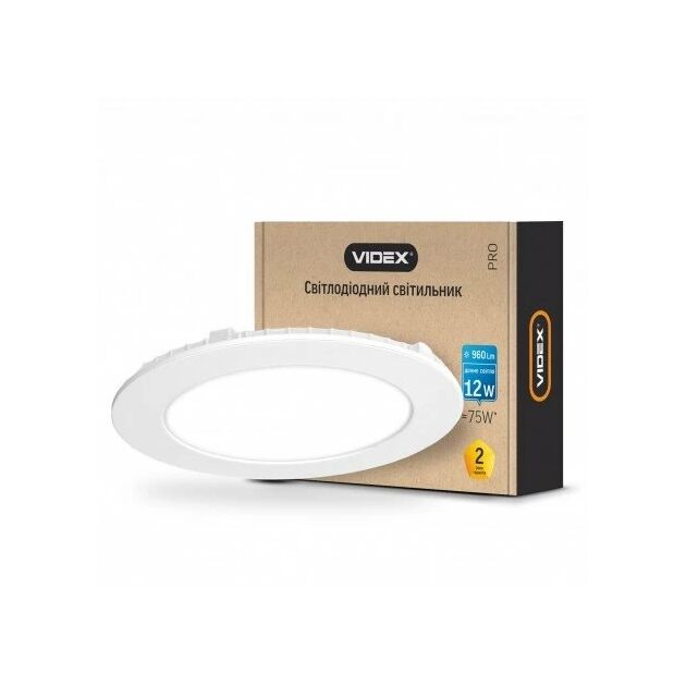 LED світильник вбудований круглий VIDEX 12W 5000K 220V  12 (VL-DLR-125), фото  | SNABZHENIE.com.ua