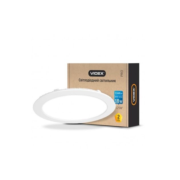 LED світильник вбудований круглий VIDEX 18W 5000K 220V  18 (VL-DLR-185), фото  | SNABZHENIE.com.ua