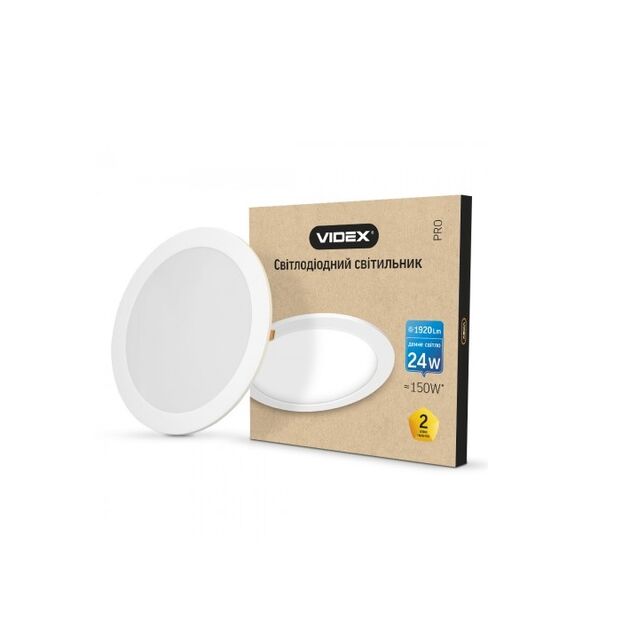 LED світильник вбудований круглий VIDEX 24W 5000K 220V  24 (VL-DLR-245), фото  | SNABZHENIE.com.ua