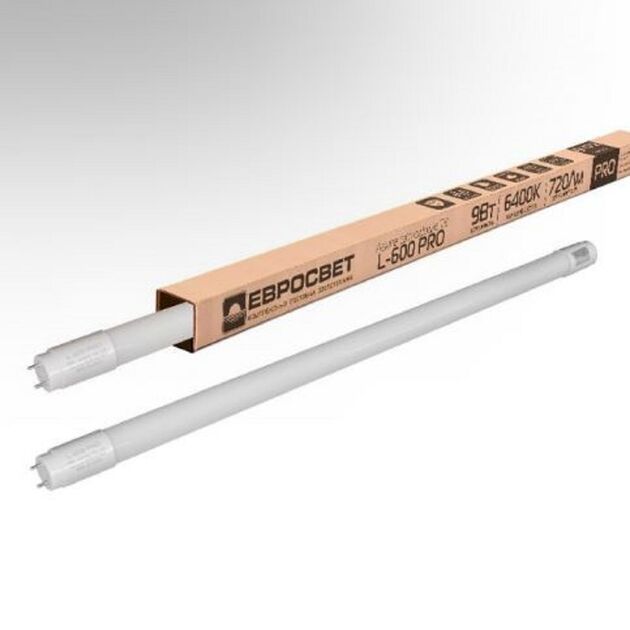 Лампа світлодіодна трубчаста ЕВРОСВЕТ PRO 9Вт 4200K L-600, T8, G13  9, фото  | SNABZHENIE.com.ua