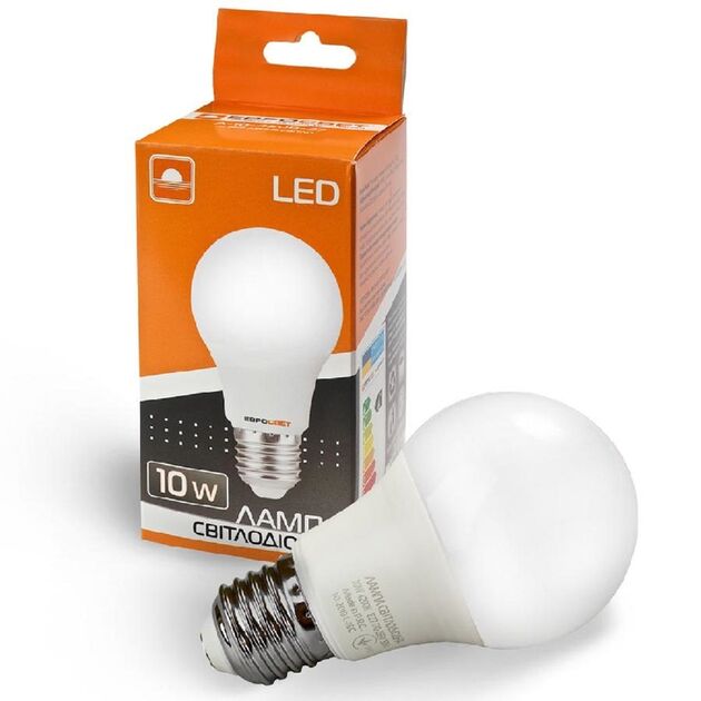 Лампа світлодіодна ЕВРОСВЕТ 10Вт 4200К A-10-4200-27 Е27  LED, фото  | SNABZHENIE.com.ua