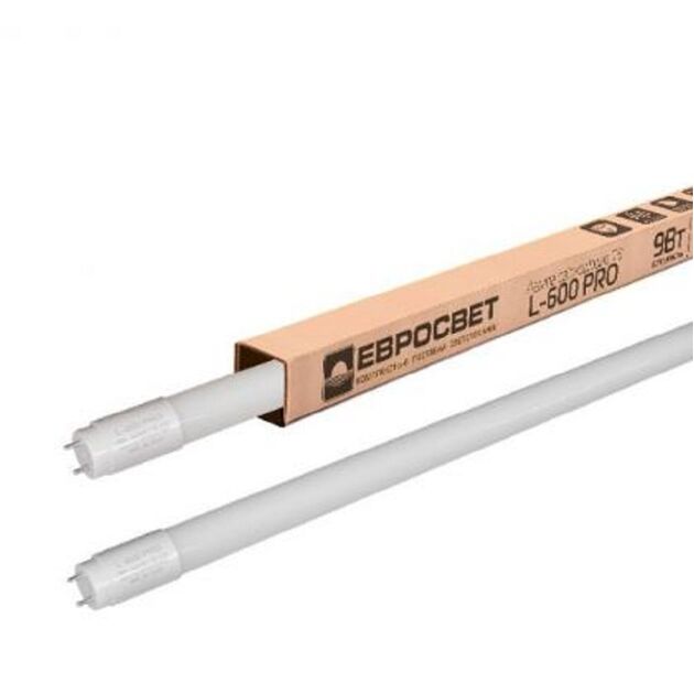 Лампа світлодіодна трубчаста ЕВРОСВЕТ PRO 9Вт 4200K L-600, T8, G13  LED, фото  | SNABZHENIE.com.ua