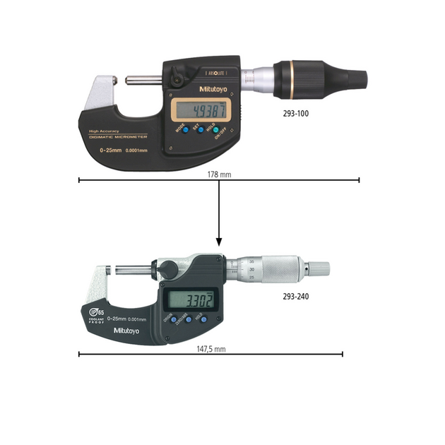 MITUTOYO Високоточный цифровой микрометр 0-25 мм, фото , зображення 5 | SNABZHENIE.com.ua