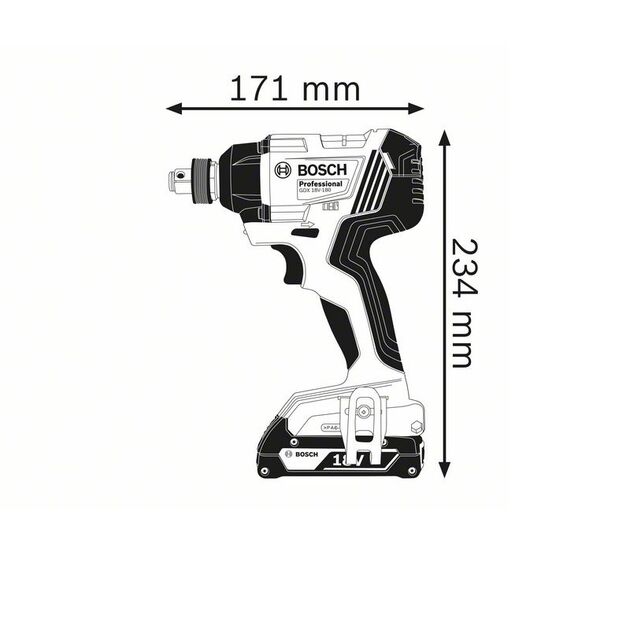 BOSCH Аккумуляторный ударный гайковерт, фото , изображение 3 | SNABZHENIE.com.ua