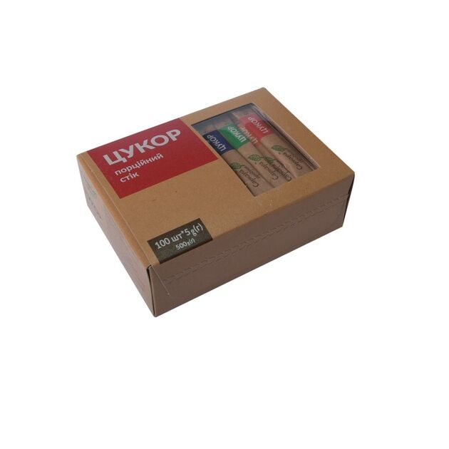 Сахар-песок в стиках ( 5г х 100 шт,) 0,5кг, коробка, фото  | SNABZHENIE.com.ua