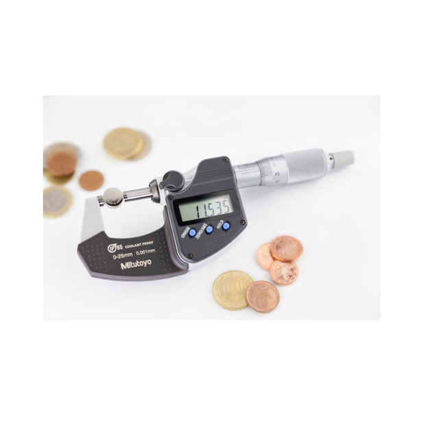 MITUTOYO Цифровой микрометр, трещоточный барабан IP65, фото , изображение 3 | SNABZHENIE.com.ua