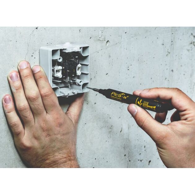 PICA Маркер перманентный с длинным носиком Pica-Ink Deep Hole Marker, 150/41 синий, фото , изображение 5 | SNABZHENIE.com.ua