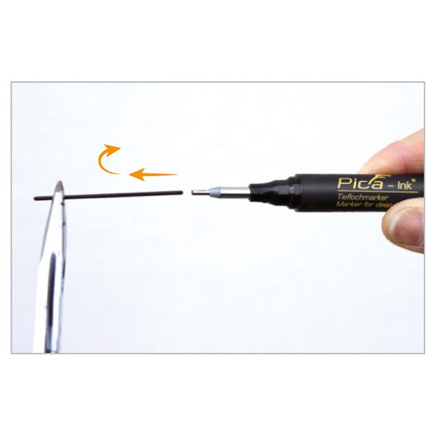 PICA Маркер перманентный с длинным носиком Pica-Ink Deep Hole Marker, 150/41 синий, фото , изображение 7 | SNABZHENIE.com.ua